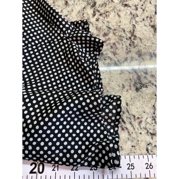 Sunny Leigh Black White Polka Dot Blouse M Retro Y2K Boho Flowy Top - Picture 5 of 6